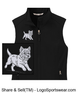 Ladies Vest with embroidered Westie Design Zoom